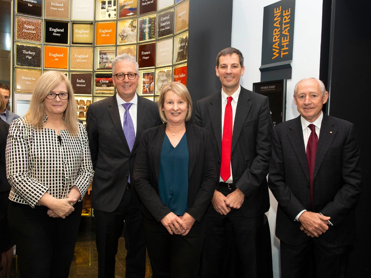 L-R: Professor Caroline McMillen, Mark Scott, Laureate Professor Jenny Gore AM, John Bush and Robert Mclean